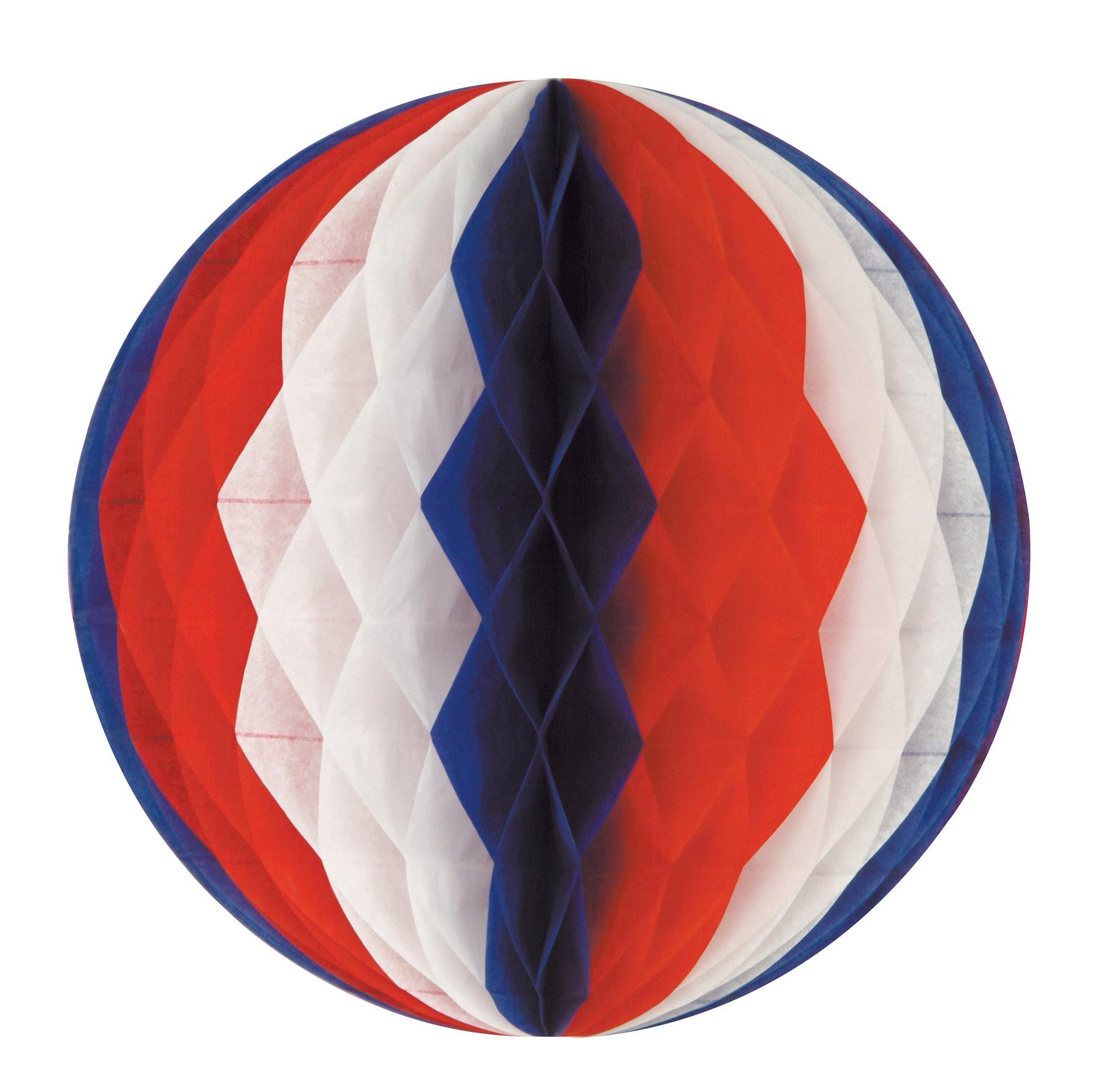 12 Inch- Beistle Tissue Party Ball - red - white - blue