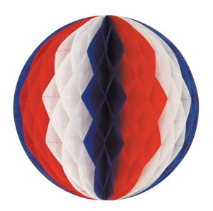 12 Inch- Beistle Tissue Party Ball - red - white - blue