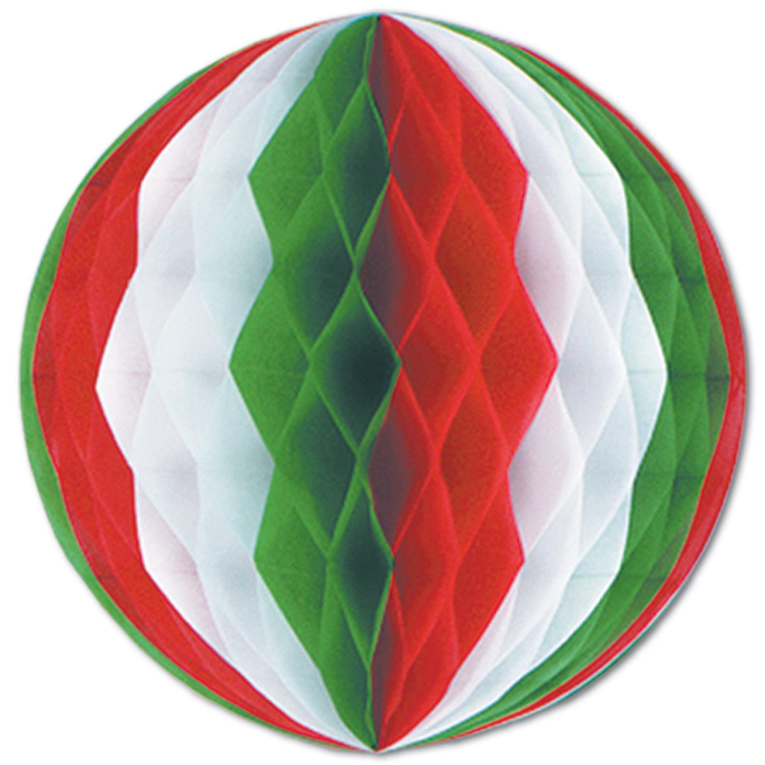 Beistle Christmas Tissue Ball - red - white - green