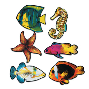 Beistle Luau Party Fish Cutouts (6/Pkg)