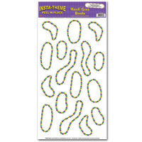 Mardi Gras Bead Necklaces Peel 'N Place Clings (16/Pkg)