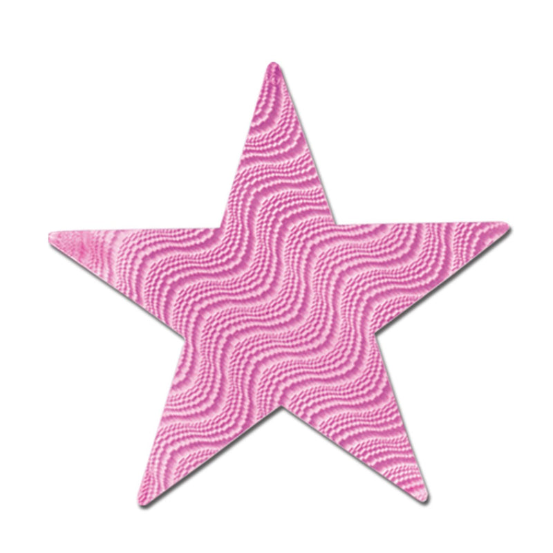 5" Beistle Embossed Foil Star Cutout- Pink