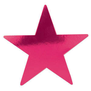 12" Beistle Foil Party Star Cutout- Cerise