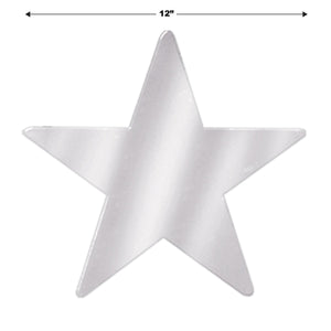Bulk 12 inch Awards Night Silver Foil Star Decoration (Case of 24) by Beistle