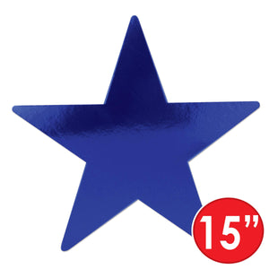 Party Decorations - 15 inch Die-Cut Foil Star- Blue