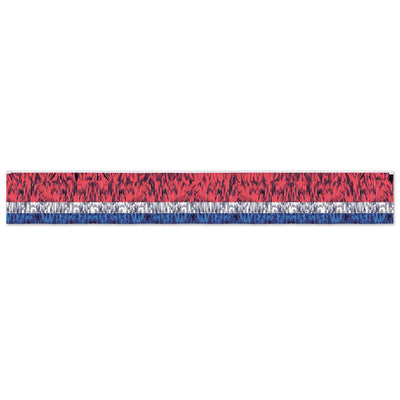 3-Ply Metallic Fringe Party Drape - red - silver - blue