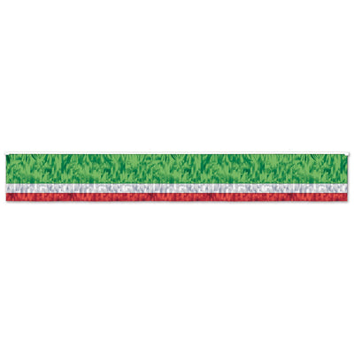 Fiesta 3-Ply Metallic Fringe Drape - red - white - green