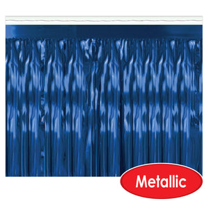 2-Ply Metallic Fringe Drape - blue