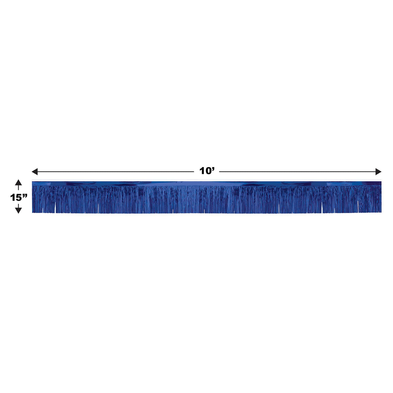 2-Ply Metallic Fringe Drape - blue