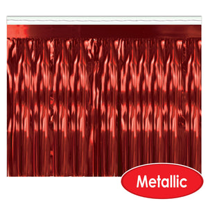 2-Ply Metallic Fringe Drape - red