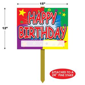 Star Happy Birthday Party Yard Sign