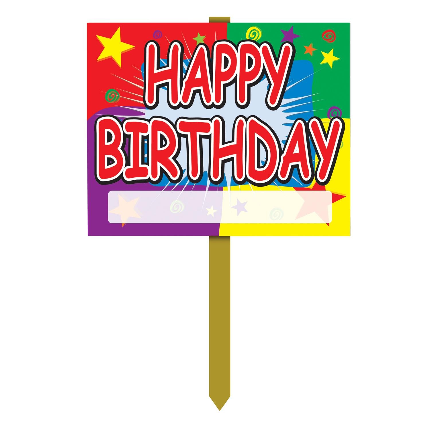 Beistle Star Happy Birthday Party Yard Sign