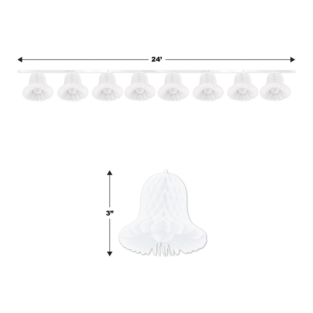 Tissue Bell Streamer - white