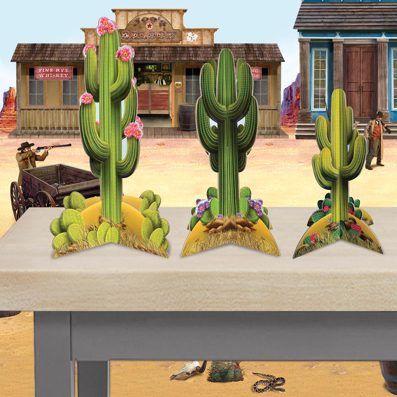 Bulk 3-D Cactus Centerpieces (12 Pkgs Per Case) by Beistle