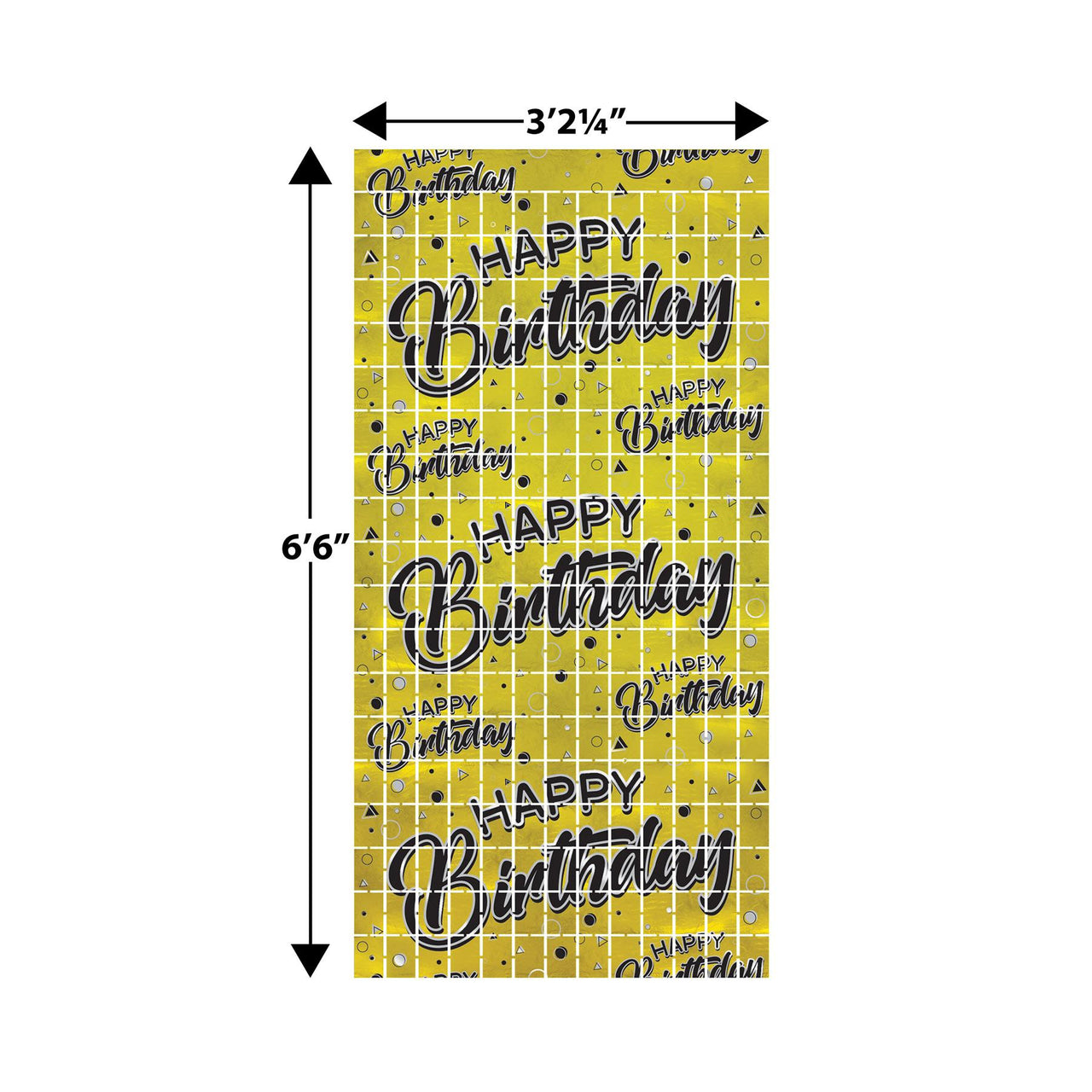 Beistle Happy Birthday Metallic Square Curtain (6 Pkgs Per Case) sold in bulk.