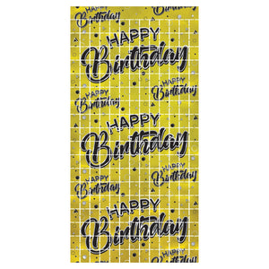 Happy Birthday Party Metallic Square Curtain (6 Packages)