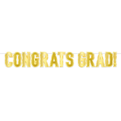 Beistle Foil Congrats Grad! Graduation Party Streamer