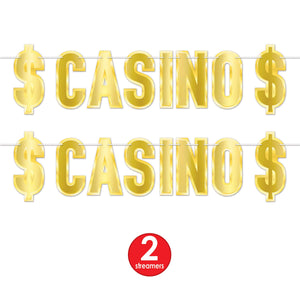 Bulk Foil Casino Streamer (12 Pkgs Per Case) by Beistle