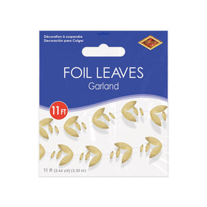Bulk Gold Foil Leaves Garland (12 Pkgs Per Case) by Beistle