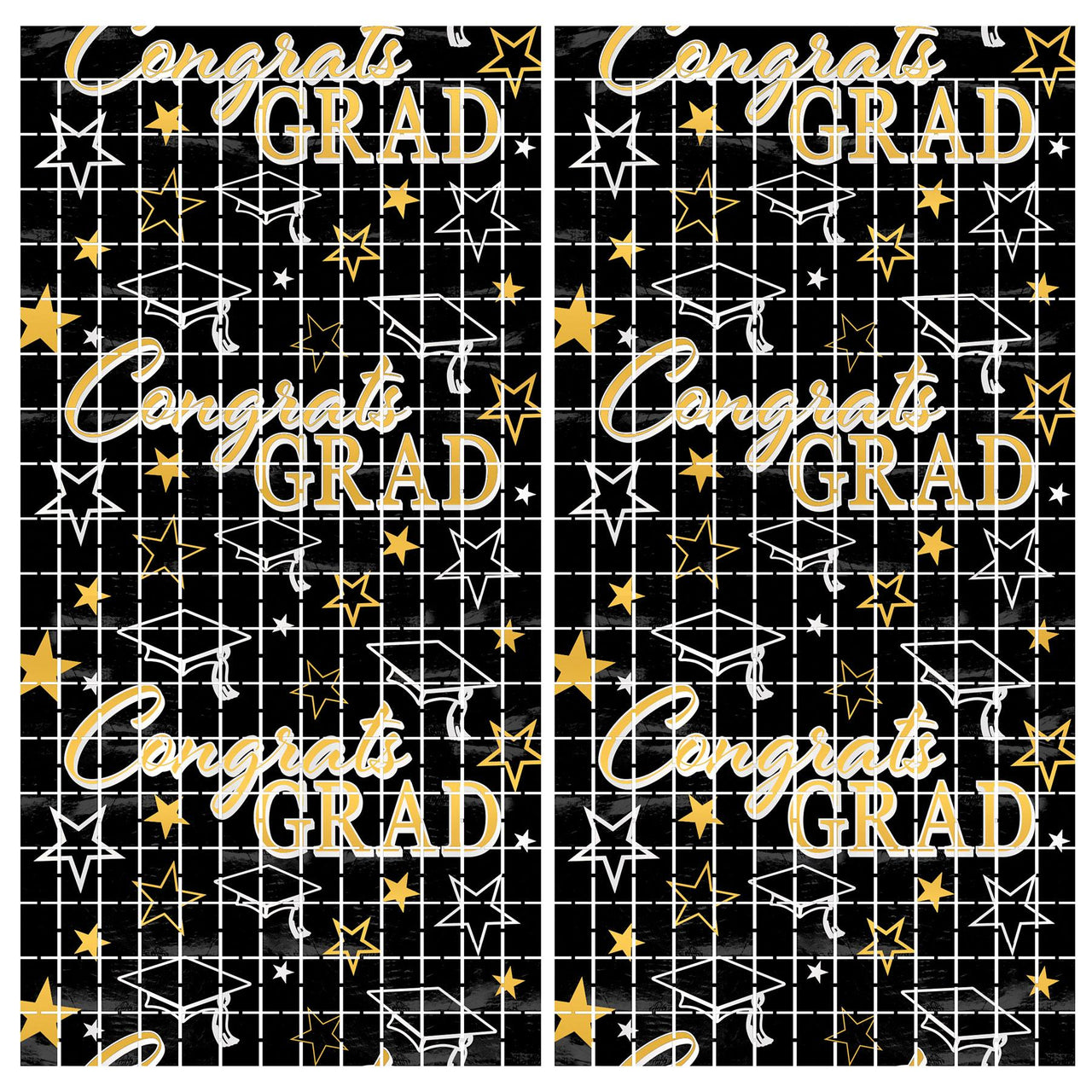 Bulk Congrats Grad Metallic Square Curtain (6 Pkgs Per Case) by Beistle