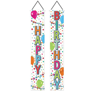 Happy Birthday Party Fabric Door Panel Set- Multicolor
