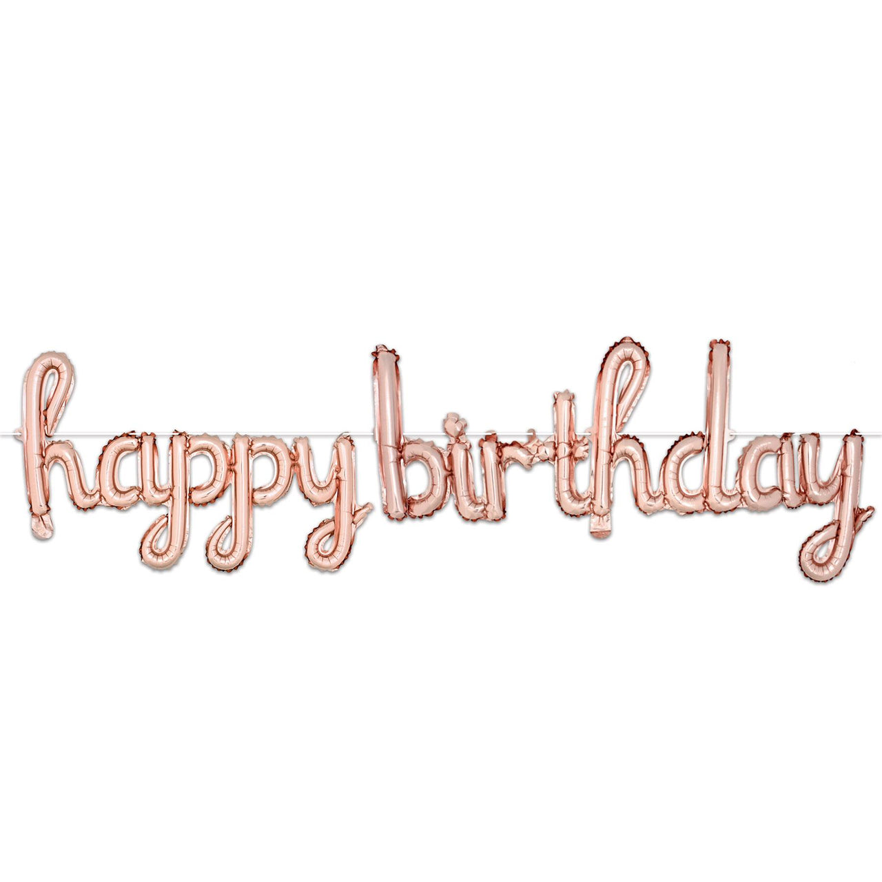 Script Rose Gold Happy Birthday Party Balloon Streamer (6/Case)