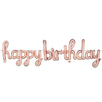 Script Rose Gold Happy Birthday Party Balloon Streamer (6/Case)