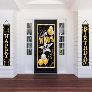 Bulk Happy Birthday Fabric Door Panel Set (12 Pkgs Per Case) by Beistle