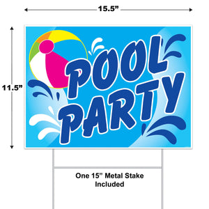 Beistle Plastic Pool Party Yard Sign