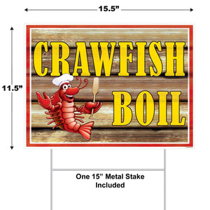 Beistle Plastic Crawfish Boil Yard Sign
