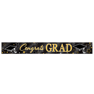 Beistle Metallic Congrats Grad Graduation Party Banner