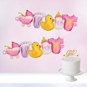 Bulk Baby Girl Balloon Streamers (6 Pkgs Per Case) by Beistle