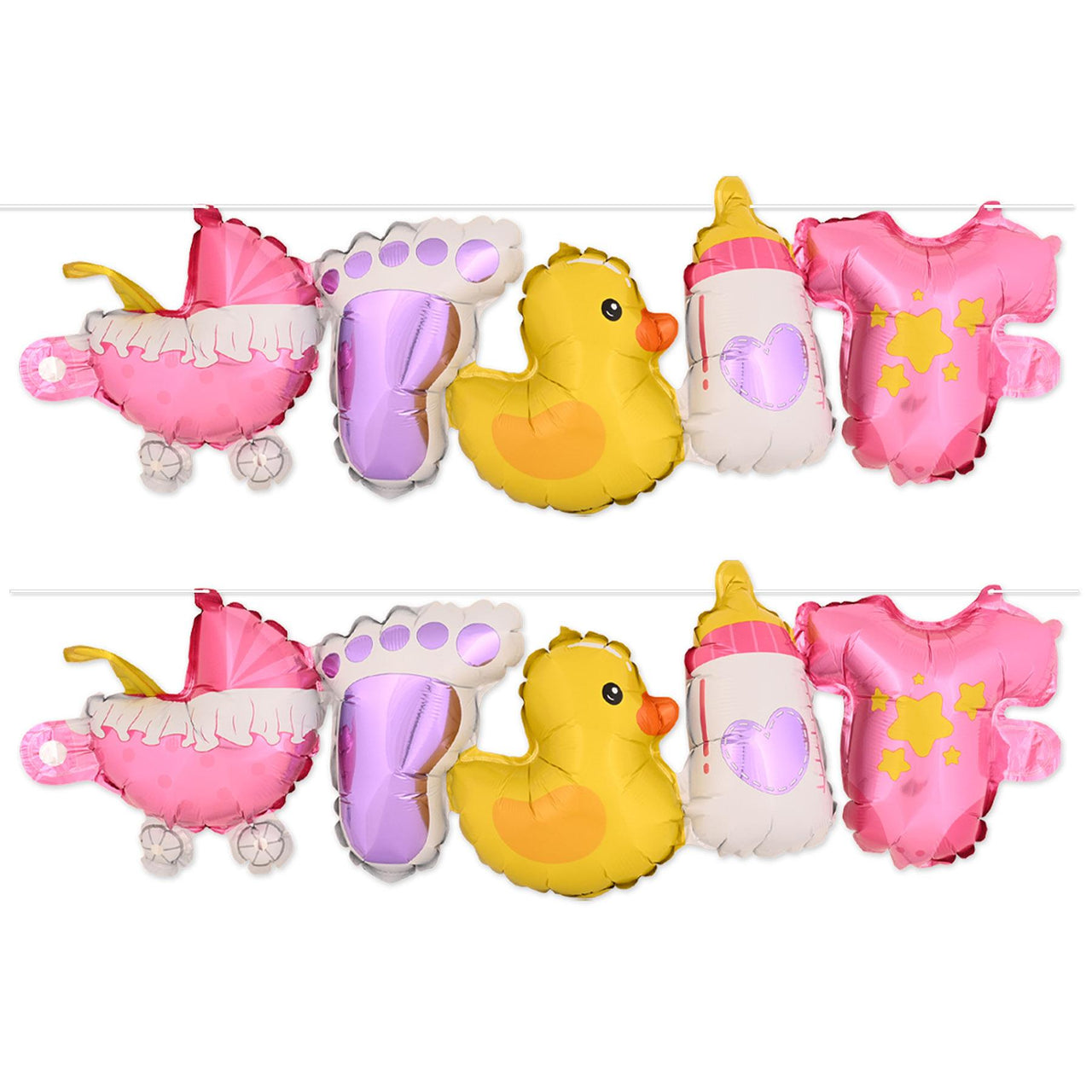 Beistle Baby Girl Balloon Streamers (6 Per Case)