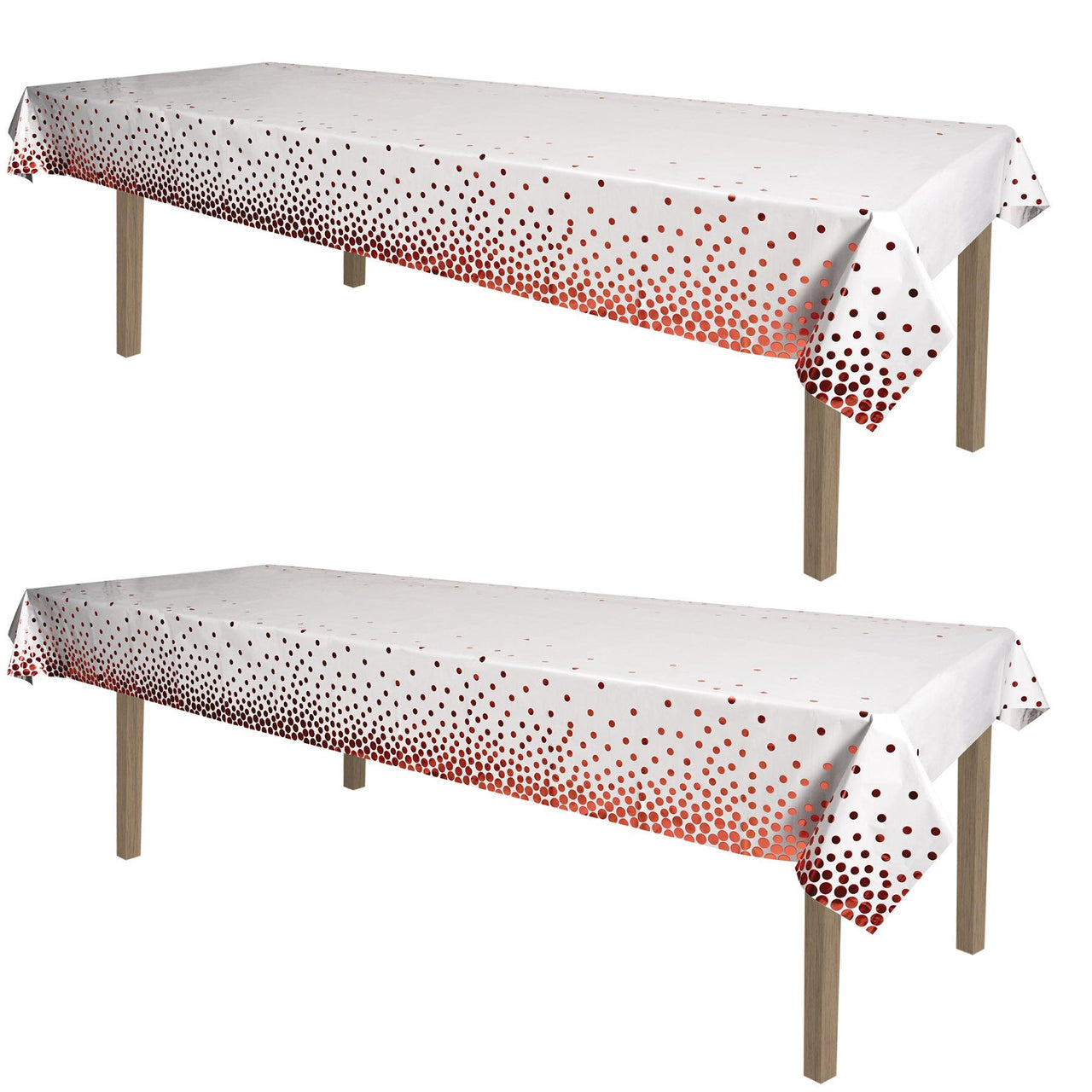 Bulk Rose Gold Metallic Polka Dots Tablecover (12 Pkgs Per Case) by Beistle