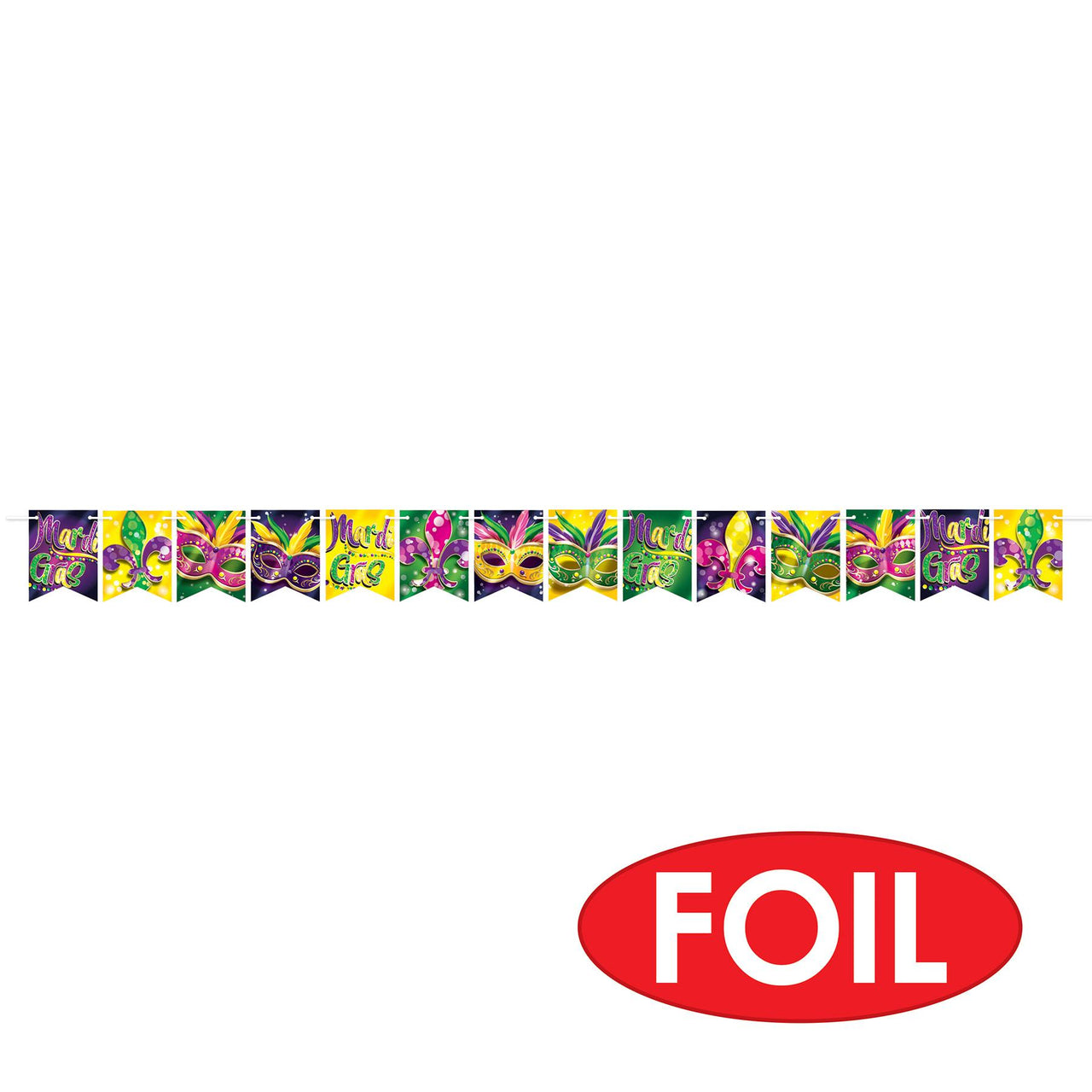Beistle Foil Mardi Gras Streamer
