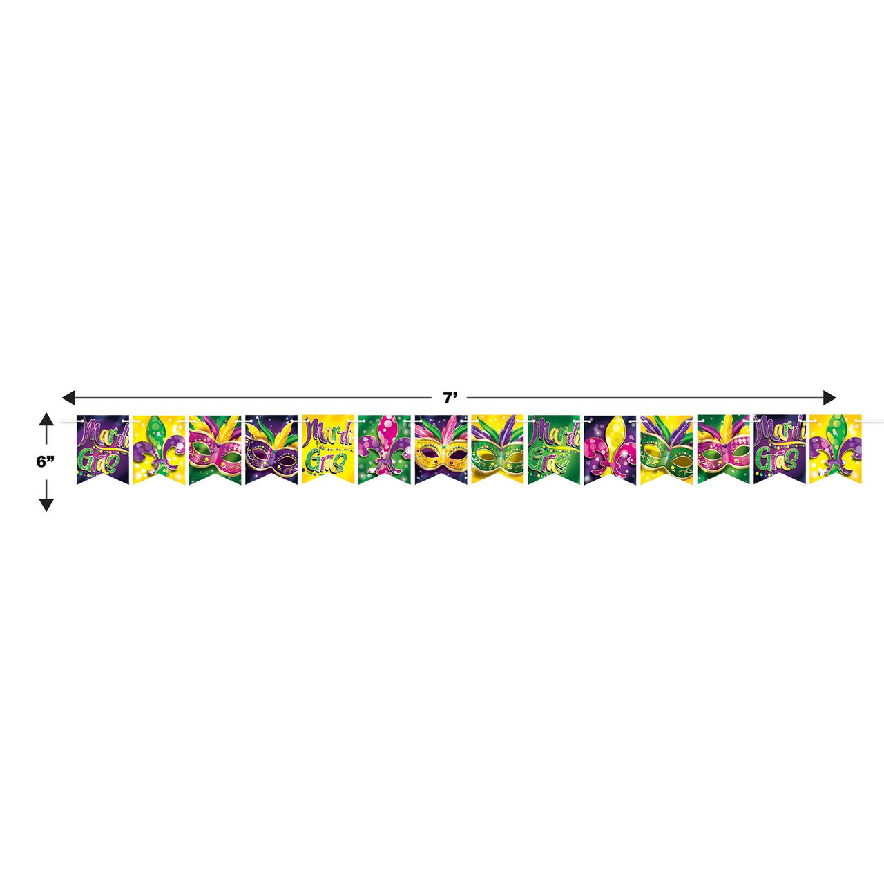 Beistle Foil Mardi Gras Streamer