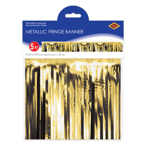 Beistle Metallic Fringe Banner Gold