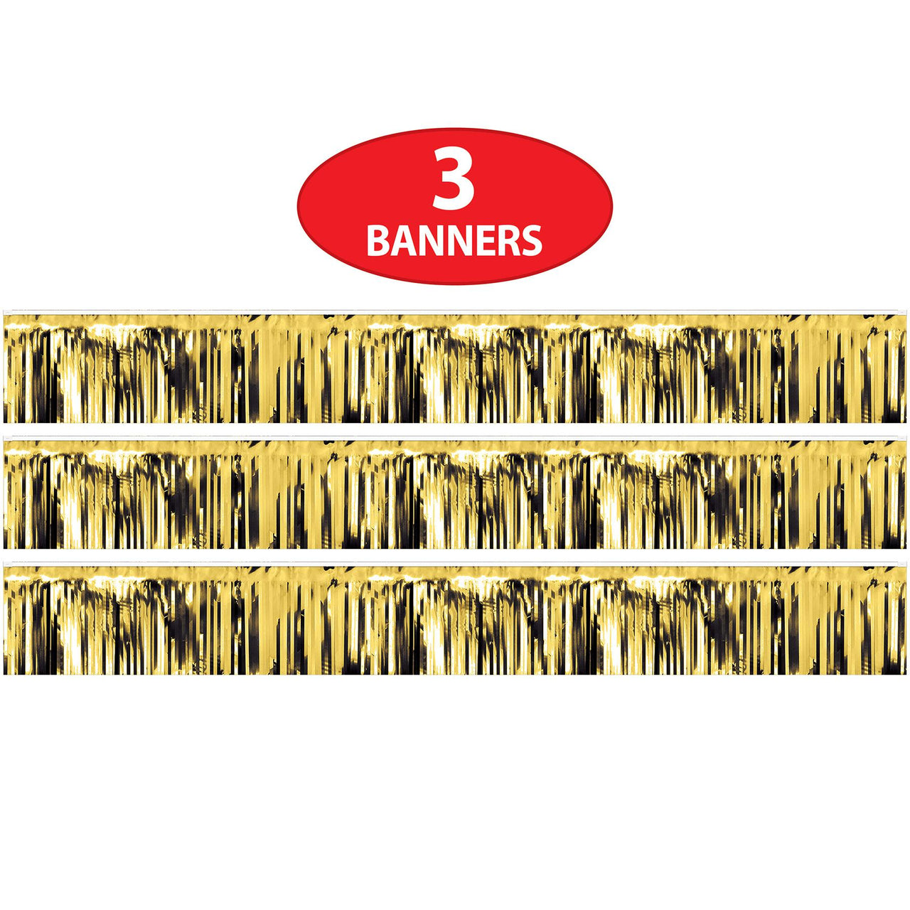 Beistle Metallic Fringe Banner Gold
