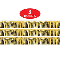 Beistle Metallic Fringe Banner Gold