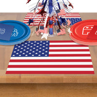 Beistle Plastic American Flag Placemats