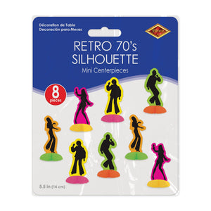Beistle Retro 70's Silhouette Mini Centerpieces