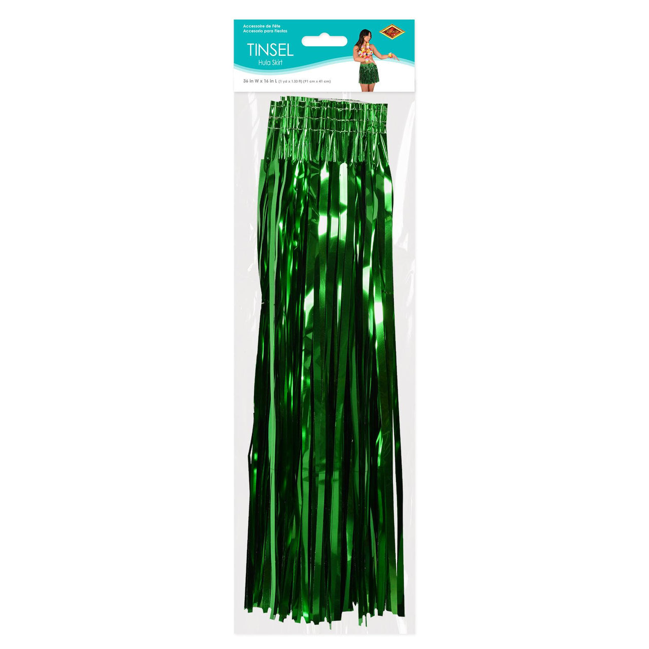 Beistle Tinsel Hula Skirt Green