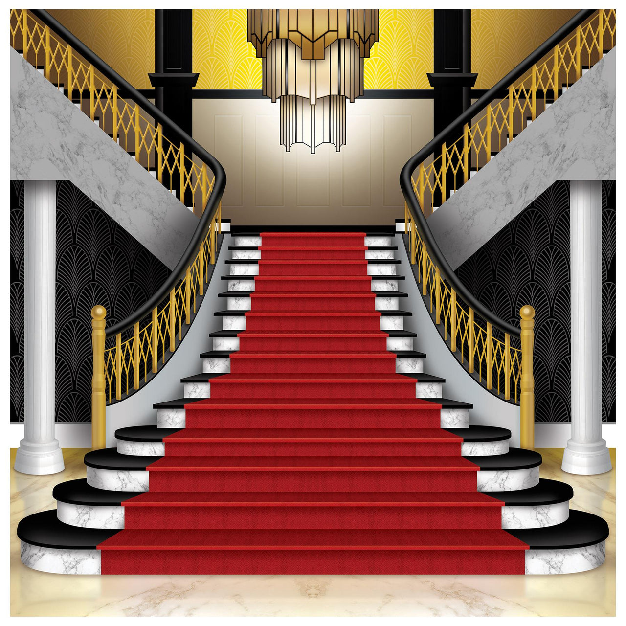 Beistle Red Carpet Grand Staircase Party Photo Prop