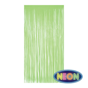 Beistle 1-Ply Plastic Fringe Curtain - Neon Lime - 76.5 inch x 39 inch - Hanging Decor