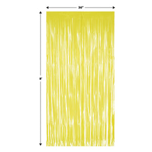 Beistle 1-Ply Plastic Fringe Curtain - Yellow - 76.5 inch x 39 inch - Hanging Decor