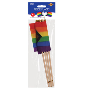 Beistle Packaged Pride Flags - 4-inch x 6-inch Size - Rainbow Flags