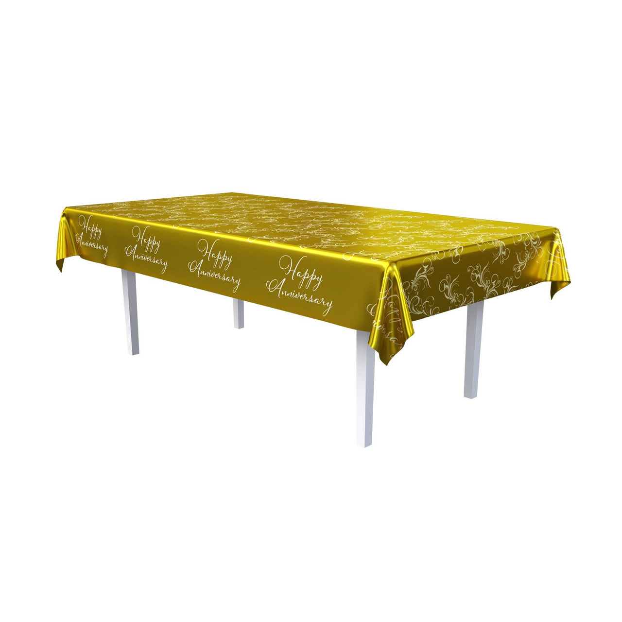 Metallic Happy Anniversary Tablecover