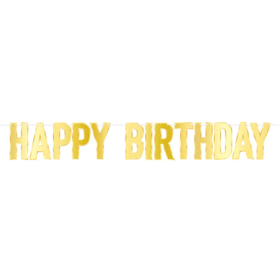 Foil Happy Birthday Streamer gold