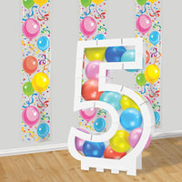 Beistle Balloon Mosaic Number 5 Frame - White - 32 inch x 21.5 inch - Balloon Accessories