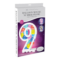 Beistle Balloon Mosaic Number 9 Frame - White - 32 inch x 21 inch - Balloon Accessories